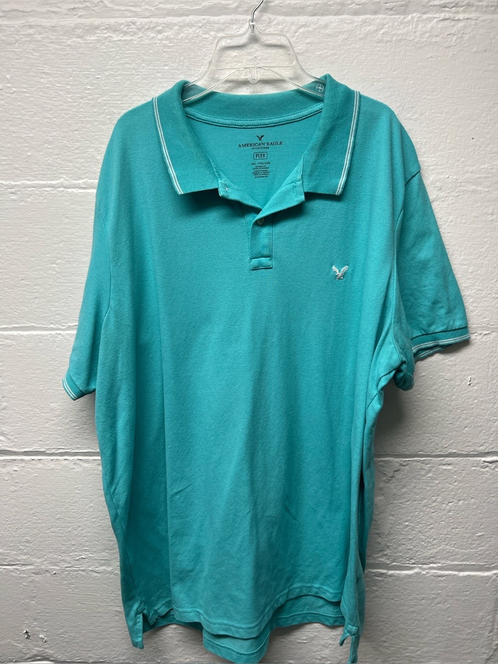 American Eagle Flex Turquoise Polo Shirt